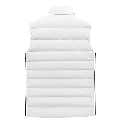FSFA – Doudoune sans manches à capuche pour homme – Gilet chaud zippé color-block pour l’hiver