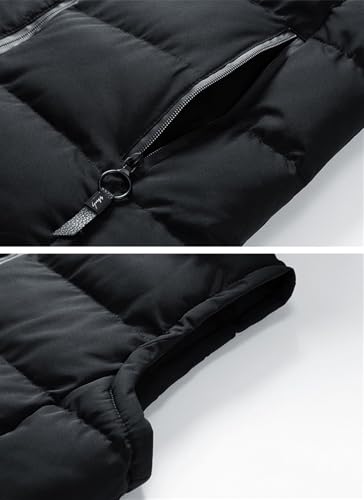 Icegrey – Doudoune sans manches à capuche pour homme – Gilet chaud et épais avec poches zippées