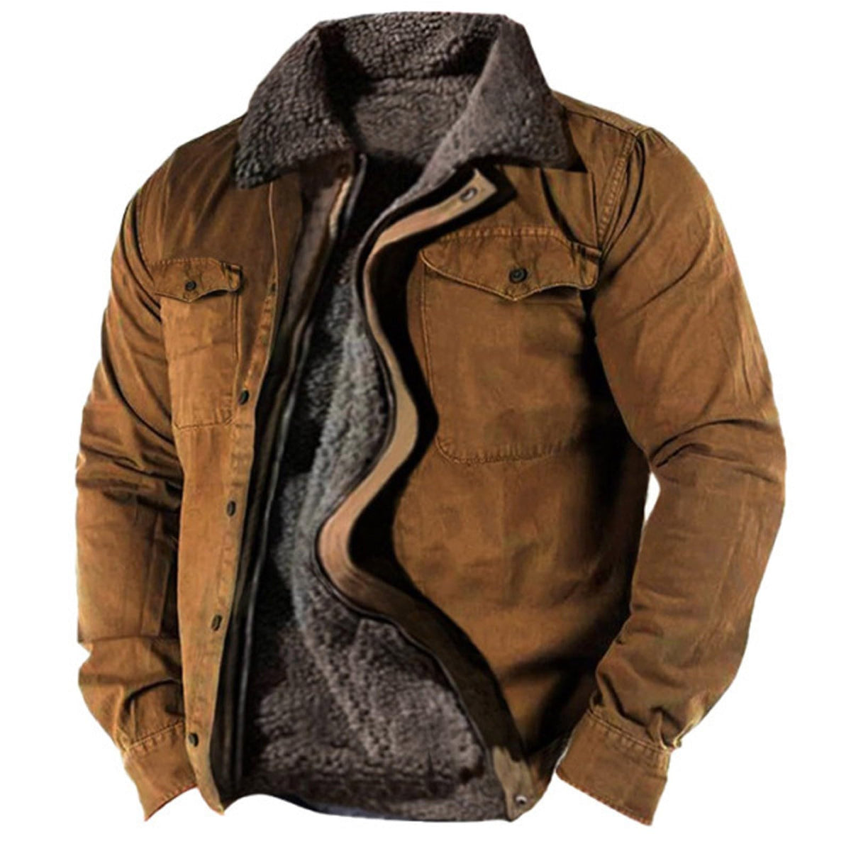 Blouson Homme Hiver Chaud – Veste Grande Taille Sans Capuche, Polaire & Oversize