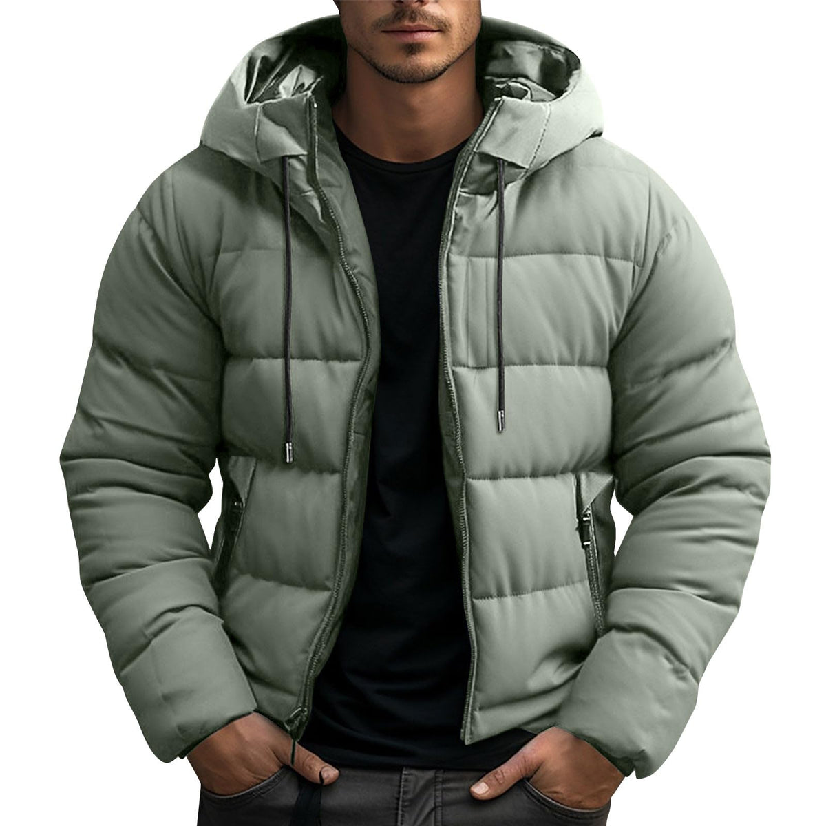 Doudoune Homme Hiver à Capuche – Parka Chaude, Épaissie & Coupe-Vent Grande Taille