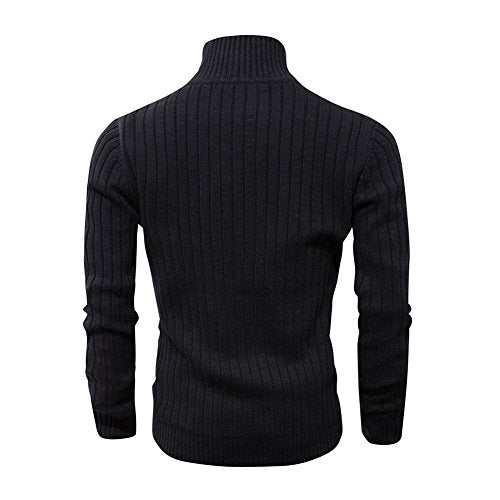 aoli ray – Cardigan Homme Zippé Slim Fit – Veste Tricotée à Col Droit & 2 Poches