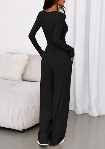 ✨ PRETTYGARDEN – Combinaison Femme Sans Manches, Taille Froncée & Pantalon Large avec Poches