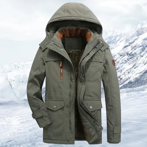 Manteau d'hiver matelassé à capuche pour homme – Doudoune chaude, coupe-vent et imperméable