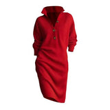 Robe pull MJGkhiy – Maille, col V et poches