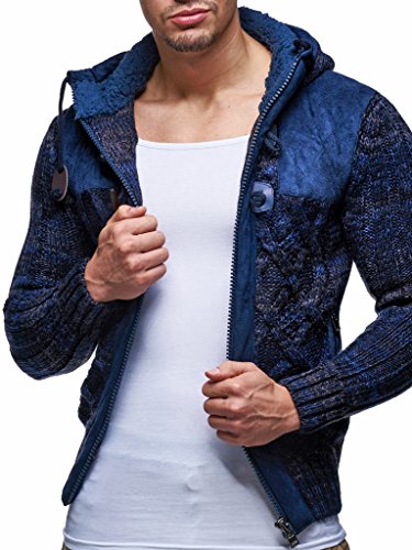 Veste en maille homme LEIF NELSON LN20525 à motifs géométriques