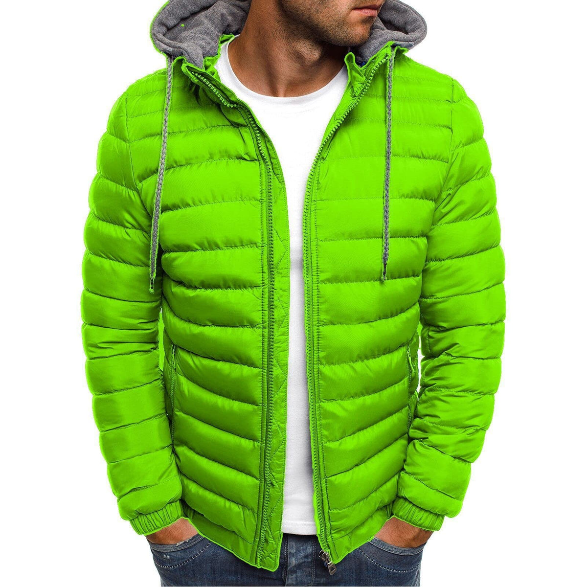 Doudoune homme JJPAR à capuche, style militaire