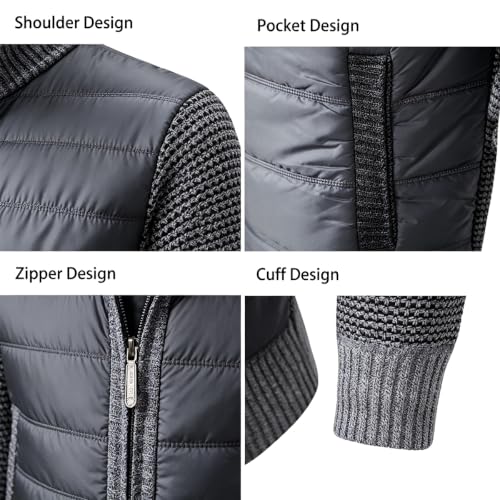APAELEA – Cardigan Homme Hiver en Maille – Pull Zippé à Col Montant