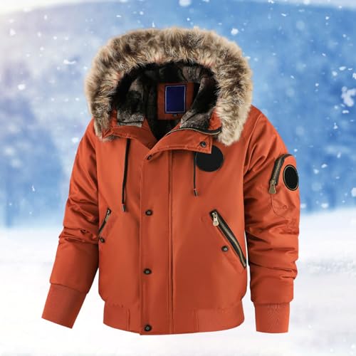Manteau à fourrure pour homme – Doudoune multi-poches avec éléments amovibles – Style outdoor et urbain