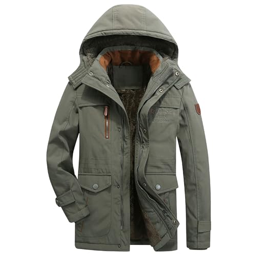 Manteau d'hiver matelassé à capuche pour homme – Doudoune chaude, coupe-vent et imperméable