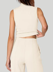 SENSERISE – Combinaison Femme de Voyage à Jambes Larges, Demi-Zip & Coupe Décontractée Chic
