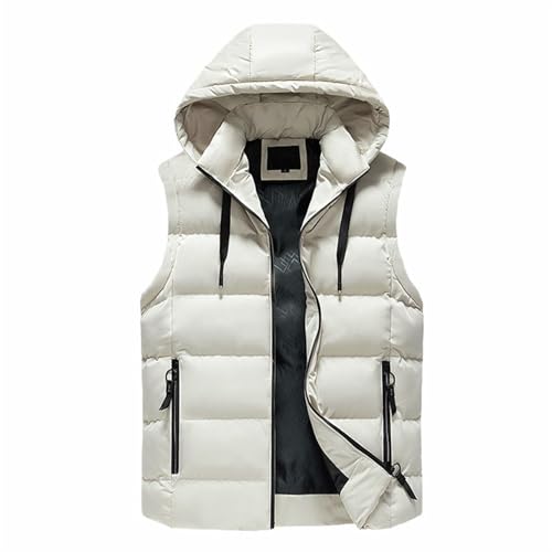 Icegrey – Doudoune sans manches à capuche pour homme – Gilet chaud et épais avec poches zippées