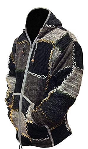 SHOPOHOLIC FASHION – Veste Homme en Laine Style Patchwork – Très Chaude & Élégante