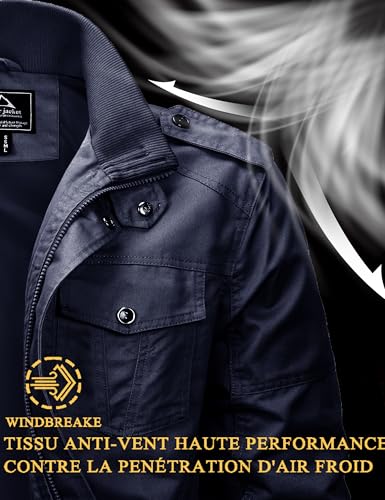 MAGCOMSEN – Veste Cargo Militaire pour Homme – Veste Légère Coupe-Vent en Coton Multipoches