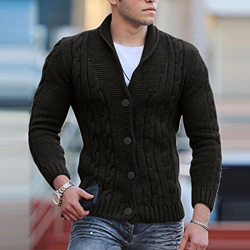 Cardigan homme en maille torsadée à boutons