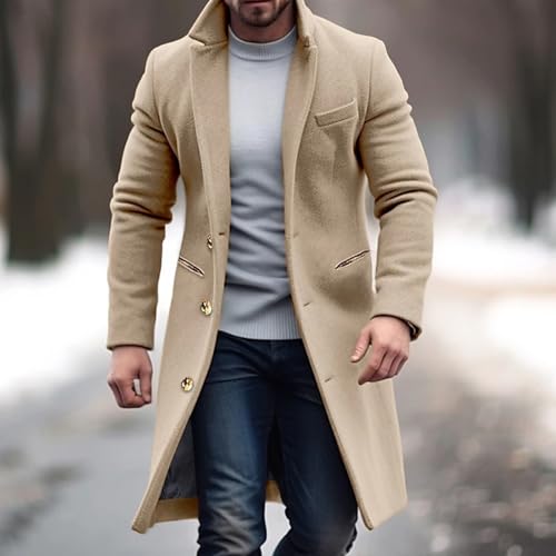 Men's Indian Lapel Jacket – Mid-Length Windbreaker, Loose & Comfortable – Business Casual Style