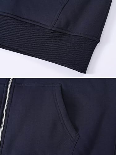 Sweat-shirt zippé à capuche pour homme – Veste polaire chaude avec poches pour l’hiver