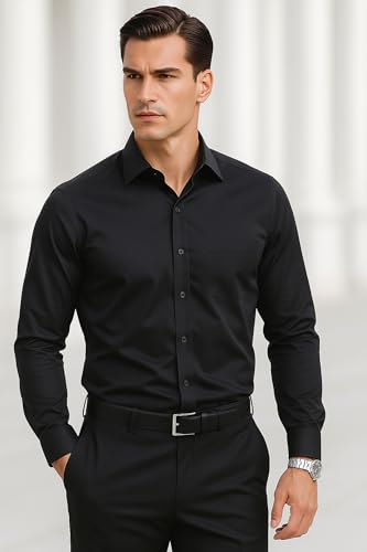 Chemise homme slim fit à manches longues – style business, décontracté et élégant