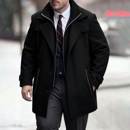 Parka épaisse pour homme – Blouson décontracté et extensible – Manteau d'extérieur style classique
