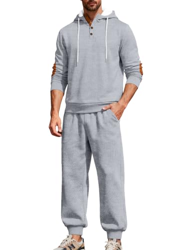 Survêtement Homme Jacquard 2 Pièces – Sweat à Capuche & Pantalon – Ensemble Casual Sportswear