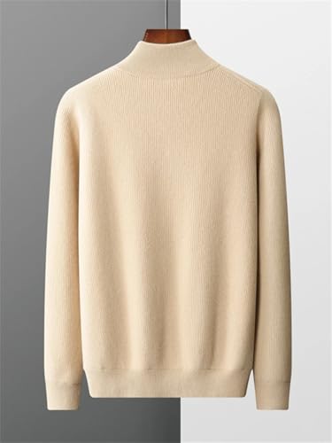 Pull homme OWEIEYEU en laine mérinos à col zippé