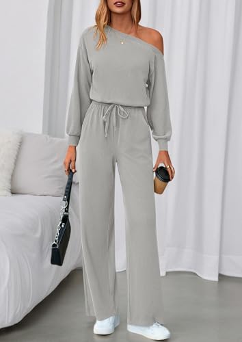 ✨ PRETTYGARDEN – Combinaison Femme Élégante à Manches Courtes, Épaules Dénudées & Pantalon Large