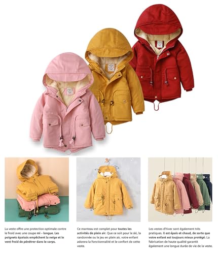 Nemopter – Doudoune Enfant Garçon & Fille – Manteau Chaud à Capuche avec Doublure Polaire pour l’Hiver