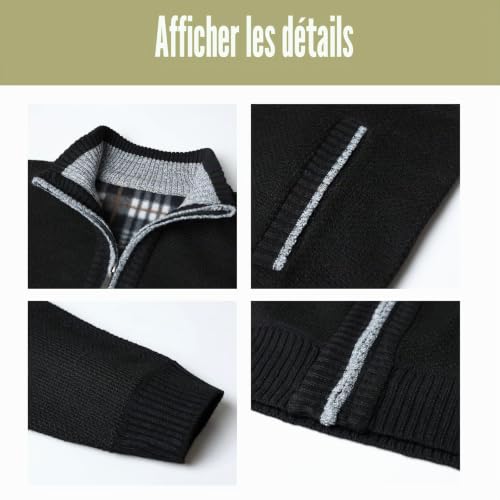 Cardigan homme Btmpmcs – Grosse maille et col zippé