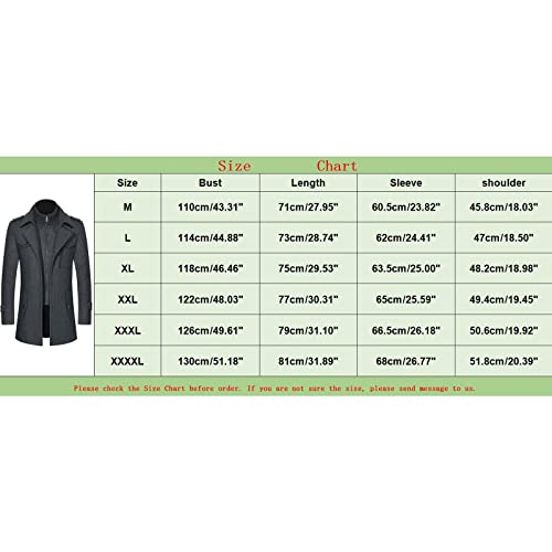 Manteau Mi-Long Homme en Laine – Trench Coat Double Col Épais, Chic & Élégant Automne/Hiver