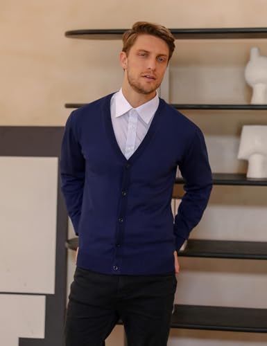 Cardigan homme iClosam en coton à col V