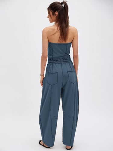 Sexyasasii – Combinaison bustier sans bretelles pour femme, taille haute ajustable et jambes tonneau