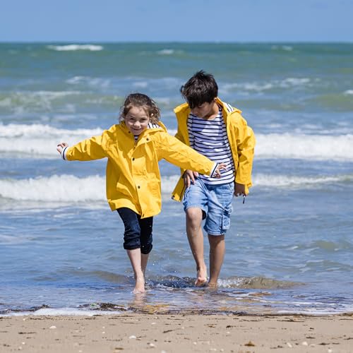 🌧️ Breizh Ocean – Ciré imperméable mixte pour enfant – Intérieur rayé style marinière – Garçon & fille de 1 à 14 ans