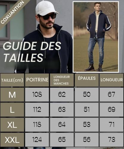 Cardigan homme CoXuantion zippé à col montant