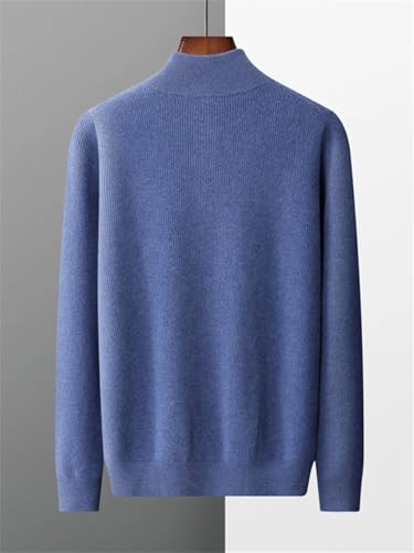 Pull homme OWEIEYEU en laine mérinos à col zippé