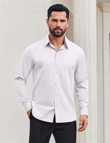 COOFANDY – Chemise homme infroissable à manches longues – Coupe régulière, style business et décontracté