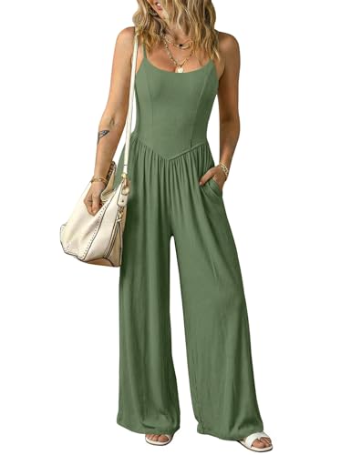 Relipop – Combinaison femme à bretelles fines, dos nu et pantalon large – Casual chic