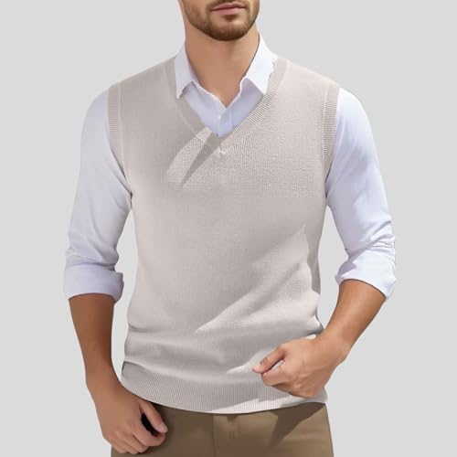Gilet homme sans manches en maille à col V