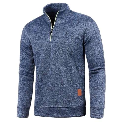 Pull trucker homme zippé à col montant, style casual
