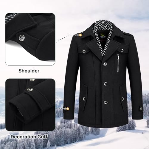 KUDMOL – Trench-Coat Homme Élégant – Pardessus Business Chic & Manteau Long Habillé