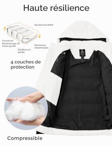 Wantdo – Doudoune Chaude Homme à Capuche – Manteau d’Hiver Matelassé, Style Outdoor & Urbain