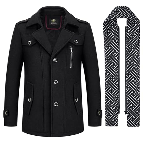 KUDMOL – Trench-Coat Homme Élégant – Pardessus Business Chic & Manteau Long Habillé