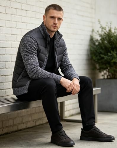 APAELEA – Cardigan Homme Hiver en Maille – Pull Zippé à Col Montant