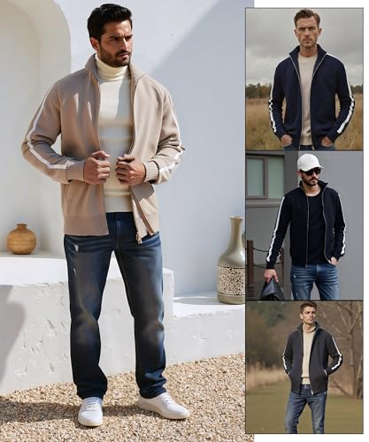 Cardigan homme CoXuantion zippé à col montant