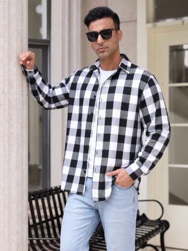 Gavliuu – Chemise Homme à Carreaux Manches Longues – Style Casual & Décontracté