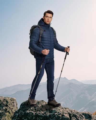 33,000ft – Veste matelassée légère à capuche pour homme – Chaude, résistante à l’eau et pliable