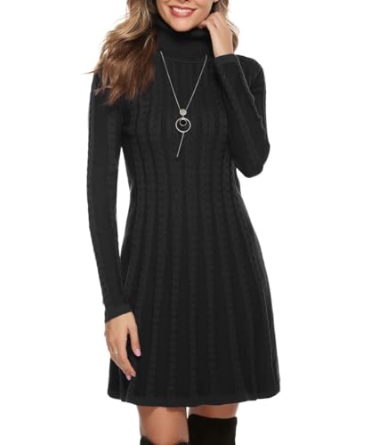 Robe pull tricotée Gyabnw à col rond et manches longues