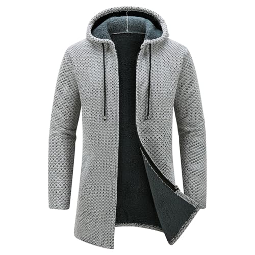 Cardigan long homme KUDORO – Capuche et fermeture zippée