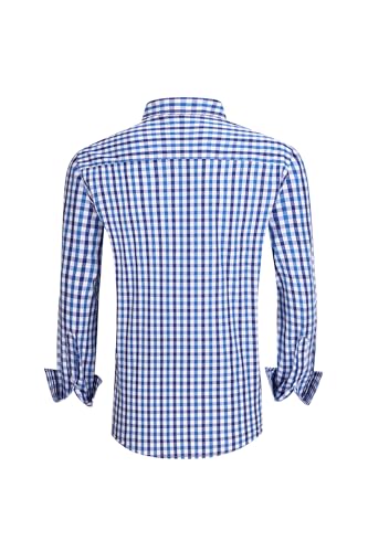 JupiterSecret – Chemise Homme à Carreaux en Coton – Style Décontracté avec Poche Poitrine