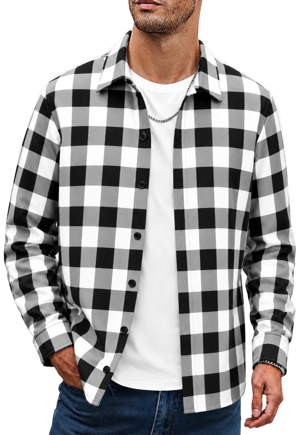 Gavliuu – Chemise Homme à Carreaux Manches Longues – Style Casual & Décontracté