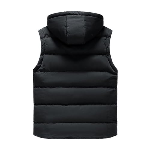 Icegrey – Doudoune sans manches à capuche pour homme – Gilet chaud et épais avec poches zippées