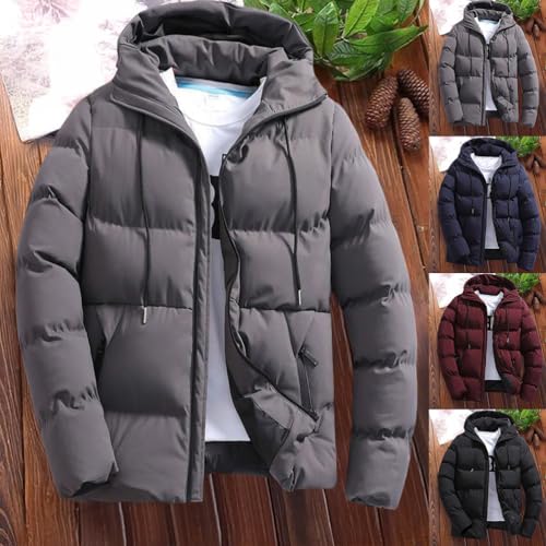 Doudoune Homme Hiver à Capuche – Blouson Matelassé Chaud Style Bomber & Moto